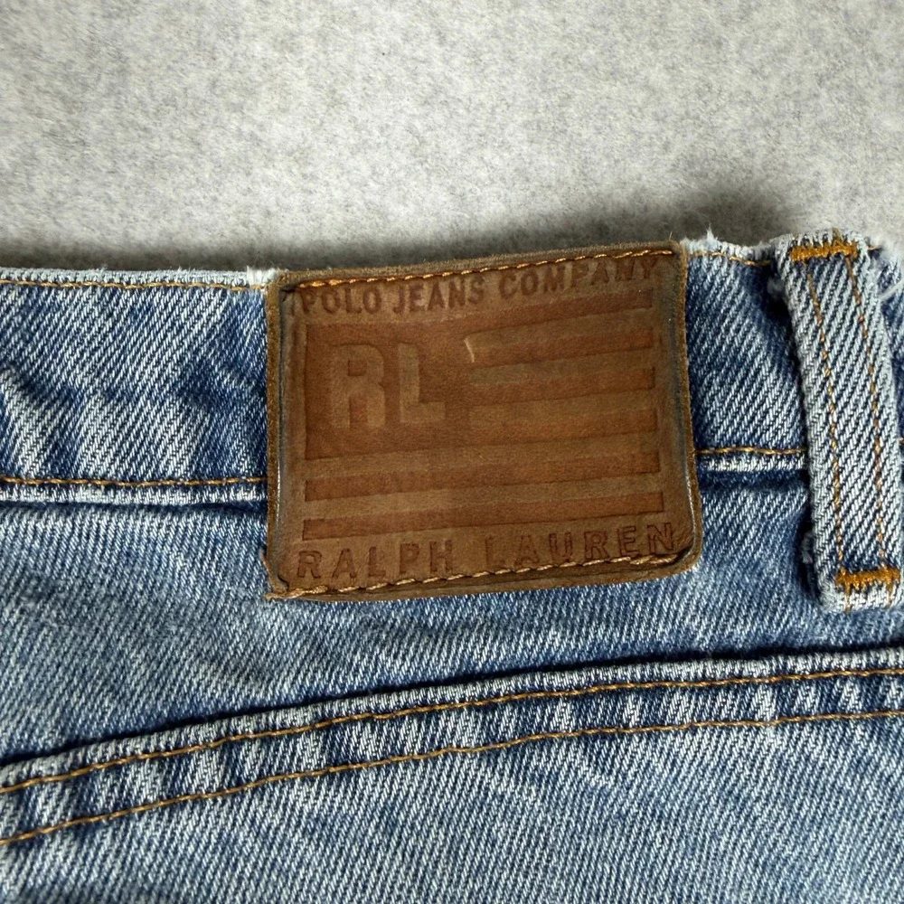 Vintage Ralph Lauren Relaxed Jeans Mens 34x32 Light Wash Blue Denim 100% Cotton
